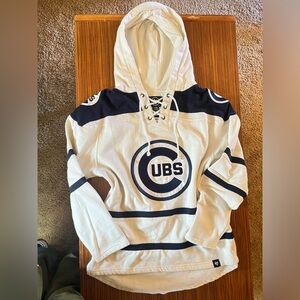 Chicago Cubs White and Navy “Hockey” Hoodie